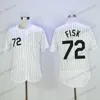 Mens 72 Carlton Fisk Baseball Jerseys Vintage 1993 Stitched Jersey Grey Blue Black Shirts