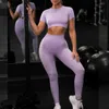 Naadloze Yoga Sets Vrouwen Hoge Taille Gym Shorts Fitness Kleding Sport Beha Running Leggings Workout Set Sportwear stuks J220706