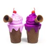 Mini Small Ice Cream Shape Silicone Pipe Smoking Accessories Pipes Oil Burner Portable Hand Burning Water Pipes SP297