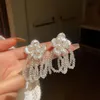 Bengelen kroonluchter Koreaanse elegante onregelmatige bloemen drop oorbellen voor vrouwen meisjes mode kralen bowknot tasel bruiloft sieraden cadeausdangle