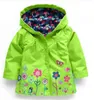 Multicolor Girls Cute Rain Capa Spring Spring 2-6 anos de outono Flower Flower and Butterfly Kids Jackets Criança infantil J220718