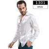 Men's Dress Shirts Tuxedo Shirt Men 12 Color Silk Solid Long Sleeve With Cufflinks Camisas Hombre Camisetas MasculinasMen's Vere22
