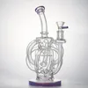 Vortex Glass Bong Dab Rig Кальяны Tornado Cyclone Recycler Rigs 12 Recyclers Tube Water Pipe 14mm Joint Bongs с пьянящей чашей XL137