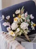Decoratieve bloemen kransen lichte luxe hooggrootte flowerbloem met boeket kunstmatige arrangement ornamenten trouwtafel decorat