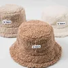Women Lamb Faux Fur Bucket Hat Winter Warm Teddy Velvet Hats for Women Lady Thicken Bob Panama Outdoor Fisherman Vacation Cap G220418