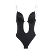 Taille en buik Shapewear Bodysuit Deep V Nek Body Shaper Backless U Dompel Thong Shapers Trainer Vrouwen Duidelijke riem Gevotte Push Up Corset 0719