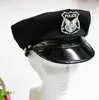 Berets Men And Women United States Badge Octagonal Hat Black Captain Flat Top Stage Perforamce Military Caps BeretsBerets
