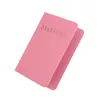 Card Holders Solid Color Faux Leather Travel Passport Holder Cover ID Ticket Pouch Bag