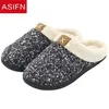 Asifn mannen thuis gezellige traagschuim slippers met vacht warme indoor man basic niet slip winter slippers sepatu pria mannen schoenen 201026