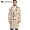 S-6XL Trench Coat Men British Style Spring Autumn Pea Coats Double Breasted Slim Solid Men's Wind Coat Windbreaker 4 color 201211