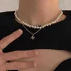 Ashiqi Natural Freshwater Pearl Choker Halsband Barock smycken för kvinnor Bröllop 925 Silverlås grossist 2022 Trend