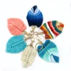 Boheemian Beach Style Party Supplies Handwoven Leaf Fringe Keychain Pendan