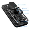 Lente Slider Proteção à prova de choque Casos de telefone celular TPU PC Ring Holder Kickstand Combo para iPhone 14 Pro Max T-Mobile Revvl 6Pro 5G Forxiaomi Redmi A1 Capa