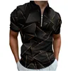 T-shirt letniej mody 3D print polo dla mężczyzn Slim Fit Lapel Lapel krótki rękaw Casual Polo Tshirt AL674672078187