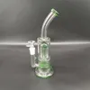 Pipa ad acqua in vetro verde da 10,6 pollici Bong Narghilè Bong Tabacco da fumo Ciotola da 18 mm