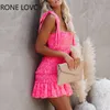Women Tiered Ruffle Ruched Cami Dress Casual Elegant Fashion Chic