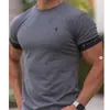Tシャツを走る夏のカジュアル男性ジムフィットネストレーニング男性Oネックプリント高品質のスポーツTシャツ特大トップ220609