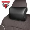 Upscale NAPPA Leather Car Neck Pillow Set Memory Foam Auto Rear Seat Back Headrest Lumbar Supports Travel Cushion For Toyota Porsche Benz
