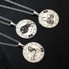 12 constellation pendentif collier hommes titane acier personnalité dominatrice Leo platine couple modèle personnalisé collier en acier inoxydable