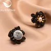 Stud XlentAg Orecchini di perle di agata nera naturale per le donne Regalo di giorno di compleanno Gioielli in argento sterling 925 GE0780GStud Kirs22