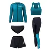 Costumi da bagno da donna Costumi da bagno sportivi da donna Pantaloni a maniche lunghe Push UP Abbigliamento da spiaggia Rashguards da surf imbottiti Maillot De Bain FemmeDonna