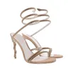 Dress Shoes 2022 Summer Crystal Pendant Sandals Rhinestone High Heels 10cm Open Toe Women's Party Wedding Bridal Big Size 34-43
