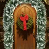 6フィート1.8mクリスマスガーランドホワイトフォールフォール雪ラタン暖炉ドア人工植物花輪ホームパーティーウェディングデコレーションL220812