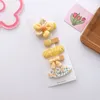 5 pezzi di fiori in tessuto colorato per bambini coreani alla moda, forcine per capelli, accessori per capelli con clip BB floreale per bambina dolce