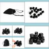 Konst och hantverk Arts Gifts Home Garden Bk 100g för en set naturlig tumlad svart obsidian snidad kub kristall reiki helande semipr1882360