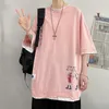 Hybskr Anime Fake Two Pieces Men T Shirts Short Sleeve Oversized Crew Neck Male Top Tees Japanese Style Casual Summer T-shirts 220509