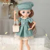 Dockor 16 Blyth Moveble Ball Joints Doll med kaffehår Fashion Clothes Led Up Babies Purple Brown Eyes Dolls For Girl Toys 220826