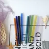 10x150mm Reusable Eco Glass Drinking Straws Clear Colored Curved Straight Milk Cocktail Juice Straw SN6630