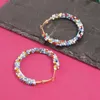 Hoop & Huggie Bohemia Round Beaded Earrings Women Handmade Resin Beads Statement Big Jewelry Wholesale GiftHoop