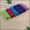 Ice Cold Mticolor Towel 80*30Cm Summer Anti Sunstroke Instant Cooling Heat Relief Reusable Chill Quick Dry Cool Drop Delivery 2021 Home Text