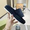 2022 Classic Mens Woman Sandals Luxury Floral Damask Slippers Velvet Upper Platform Slides Slides Designer Gear Sole Loafers Scuffs Sandal with Box Size 35-44