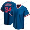 Hommes 34 Jon Lester Baseball Jerseys Vintage Stitched Jersey Gris Bleu Noir Chemises