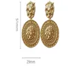 European and American trend new geometric exaggerated golden embossed lion head Dangle Chandelier retro jewelry personality female4480027