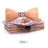 Bow Ties Sitonjwly Handmade Wood For Men's Shirt Wooden Bowtie Polyester Handketchief Men Wedding Cufflinks Neckwear GravataBow Enek22