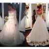 2022 Splendidi abiti da sposa taglie forti Abito da sposa maniche lunghe Scollo smerlato Applique in pizzo Sweep Train Custom Made Tulle Beach Country vestido de novia