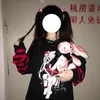 Emo stijl dames streetwear gothic anime sweatshirts punk lange mouw jaren 2000 grafische tees Y2k fee grunge goth egirl alt kleding 220726