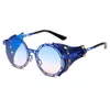 Sonnenbrille Männer Steampunk Brille Metall Frauen Retro Shades Mode Leder Mit Seitenschilden Stil Runde SonnenbrilleSunglasses Belo22