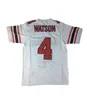 Ceomit #4 Deshaun Watson High School Futebol Jersey White Vermelho 100% costure