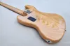 Factory Custom Natural Wood Cor de 5 cordões de berço elétrico com bloco de corpo de cinzas embutido preto pickguard oferece personalização