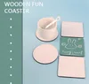 Sublimation Blanc MDF Dessous De Verre DIY Arts et Artisanat Tasses À Café Coussinets Transfert De Chaleur Bois Isolé Dessous De Verre Cadeaux Créatifs B6