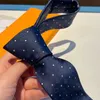 Mens Women Designer Silk Ties With Box Fashion Leather Neck Tie Bow For Men Ladies With Pattern V Letter Neckwear Color Neckties