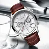 Herren Uhren LIGE Top Marke Leder Chronograph Wasserdichte Sport Automatische Datum Quarzuhr Für Männer Relogio Masculino 220325