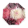 Paraguas de flores plegable automático Lluvia Mujeres Tres Paraguas personalizado plegable Herramientas de lluvia femenina Parasol único Paraguas 210223