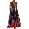 Floral impressão boho casual vestido longo roupas de verão para mulheres com decote em v sexy fora do ombro senhoras vestidos plus size maxi vestido 220531