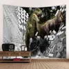 3D Jurassic Dinosaurier dekorativer Teppich Mandala Boho Hippie Wandteppiche Home Decor Tapisserie J220804