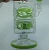 Hopah Glass Bongs Ash Catcher Bubbler Röker tillbehör Milky Green Hosahs Oil Rig Bubbler Unique Design Du kan anpassa färgen i full höjd 12,5 tum